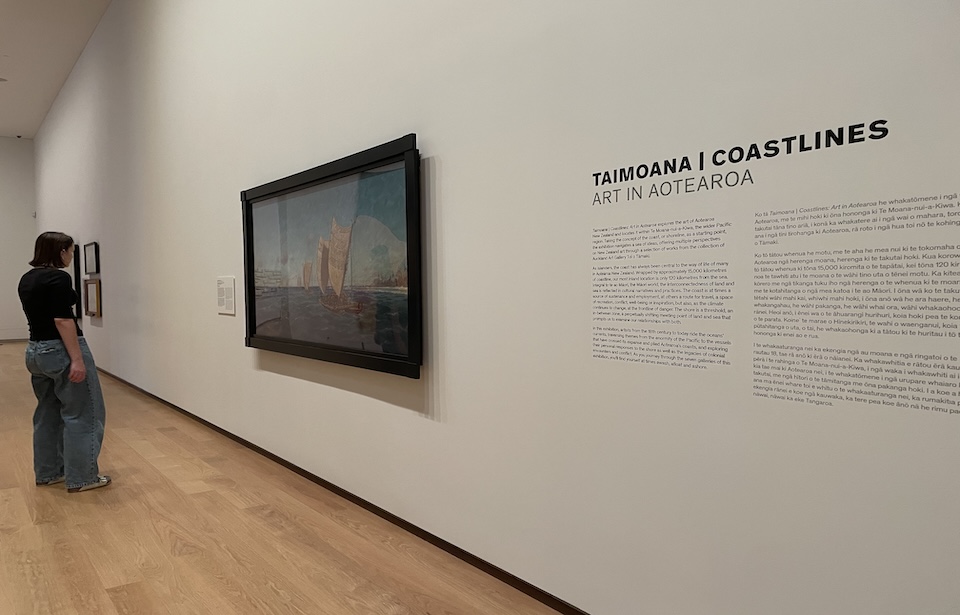 One of the paintings on display as part of 'Taimoana Coastlines'. Photo: Tiana Thorpe